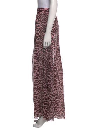 Ganni Animal Print Long Skirt