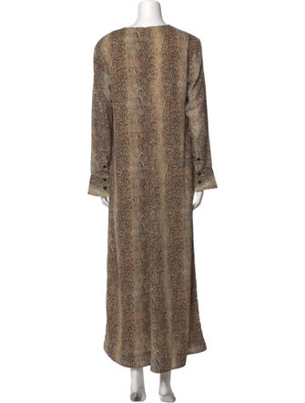 Ganni Animal Print Long Dress