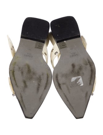 Ganni Leather Studded Accents Slingback Flats