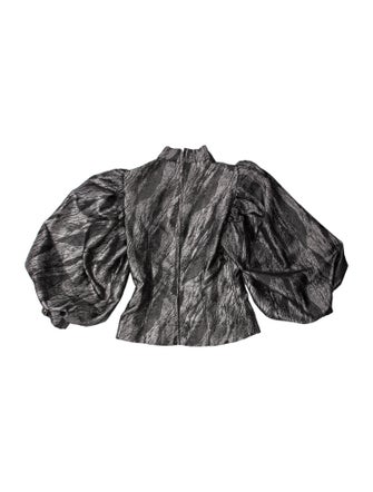 Ganni Mock Neck Sleeveless Crop Top