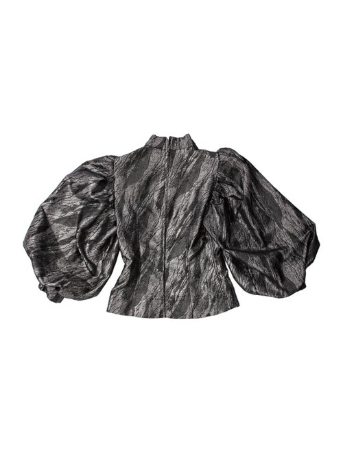 Ganni Mock Neck Sleeveless Crop Top