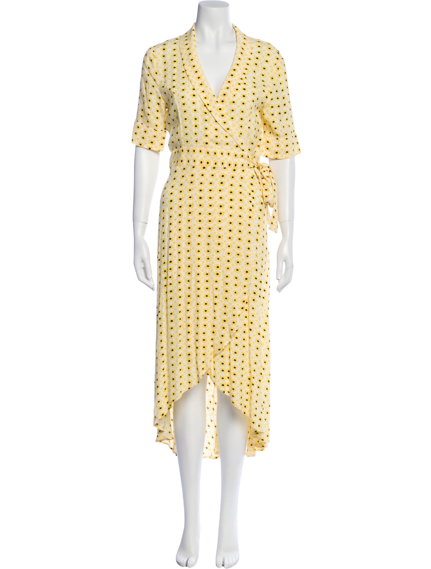 Ganni Polka Dot Print Midi Length Dress