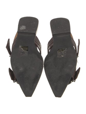 Ganni Leather Slingback Flats