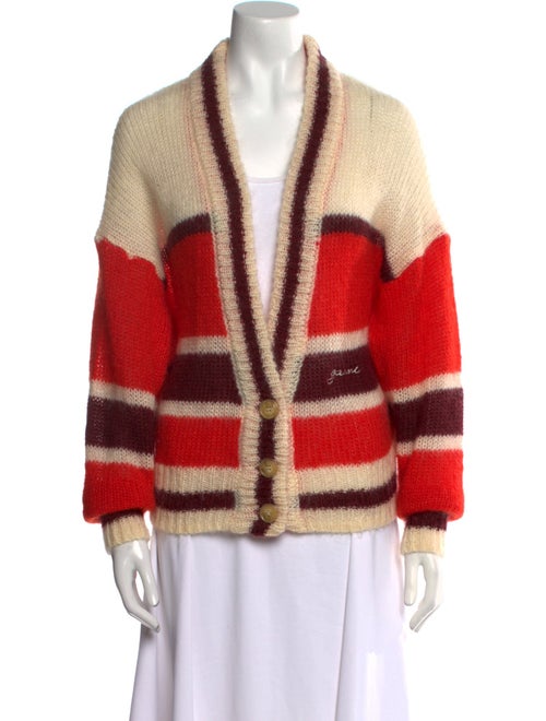 Ganni Striped V-Neck Sweater