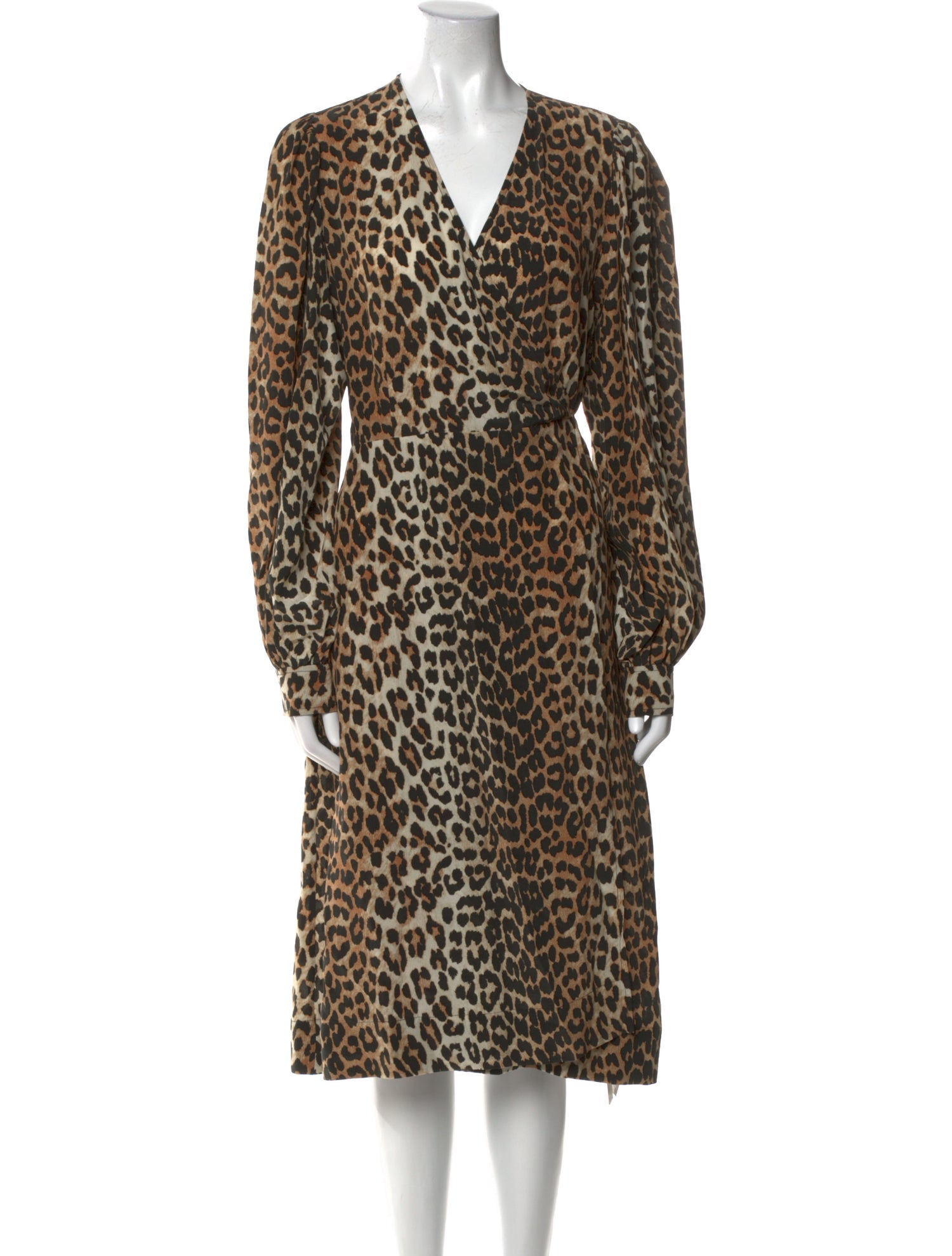 Ganni Animal Print Knee-Length Dress