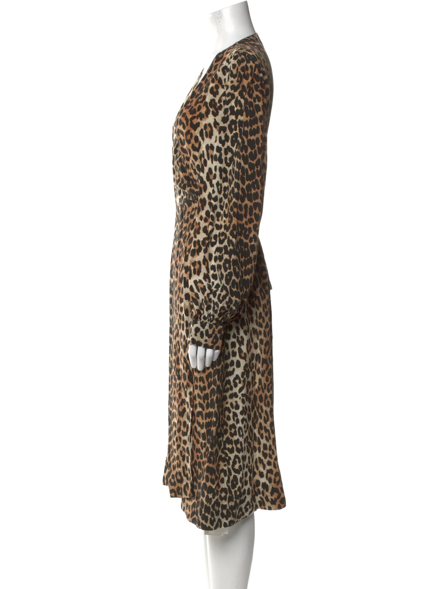 Ganni Animal Print Knee-Length Dress