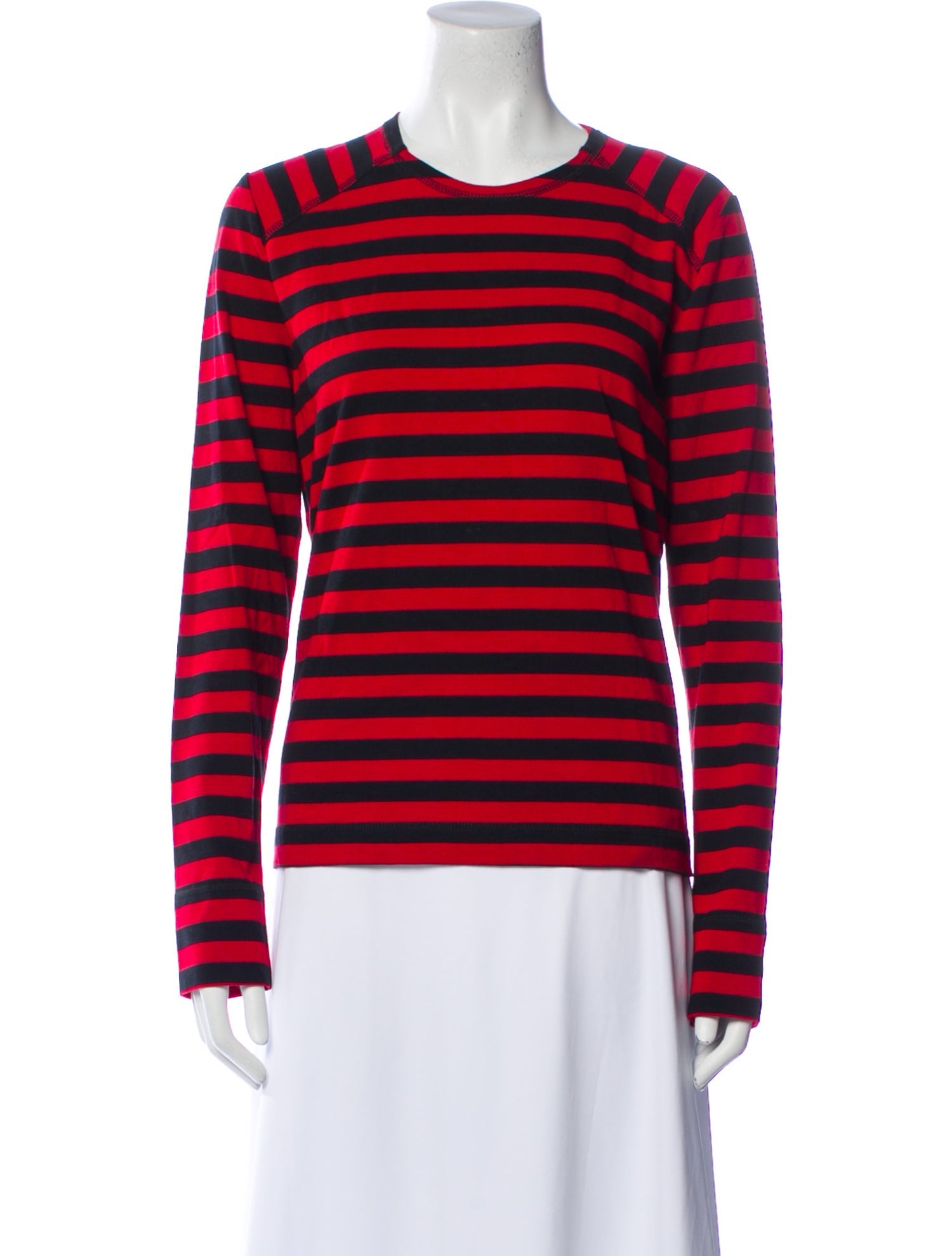 Ganni Striped Crew Neck T-Shirt