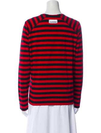 Ganni Striped Crew Neck T-Shirt
