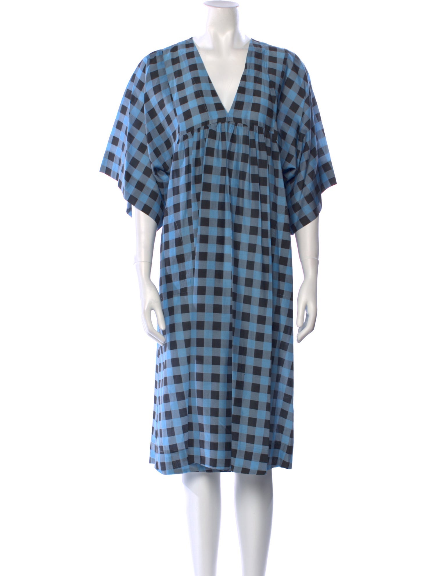 Ganni Plaid Print Midi Length Dress