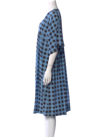 Ganni Plaid Print Midi Length Dress