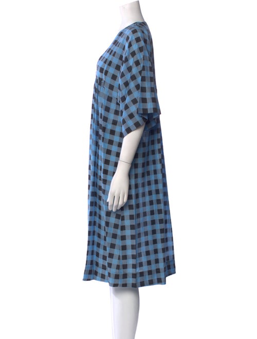 Ganni Plaid Print Midi Length Dress