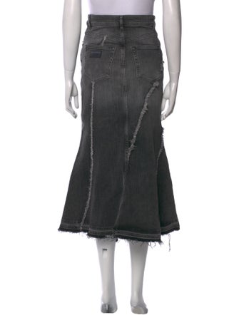 Ganni Distressed Accents Midi Length Skirt