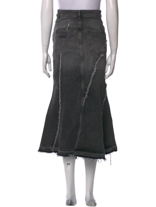 Ganni Distressed Accents Midi Length Skirt
