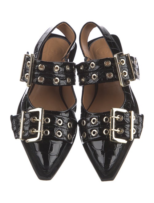 Ganni Patent Leather Slingback Flats