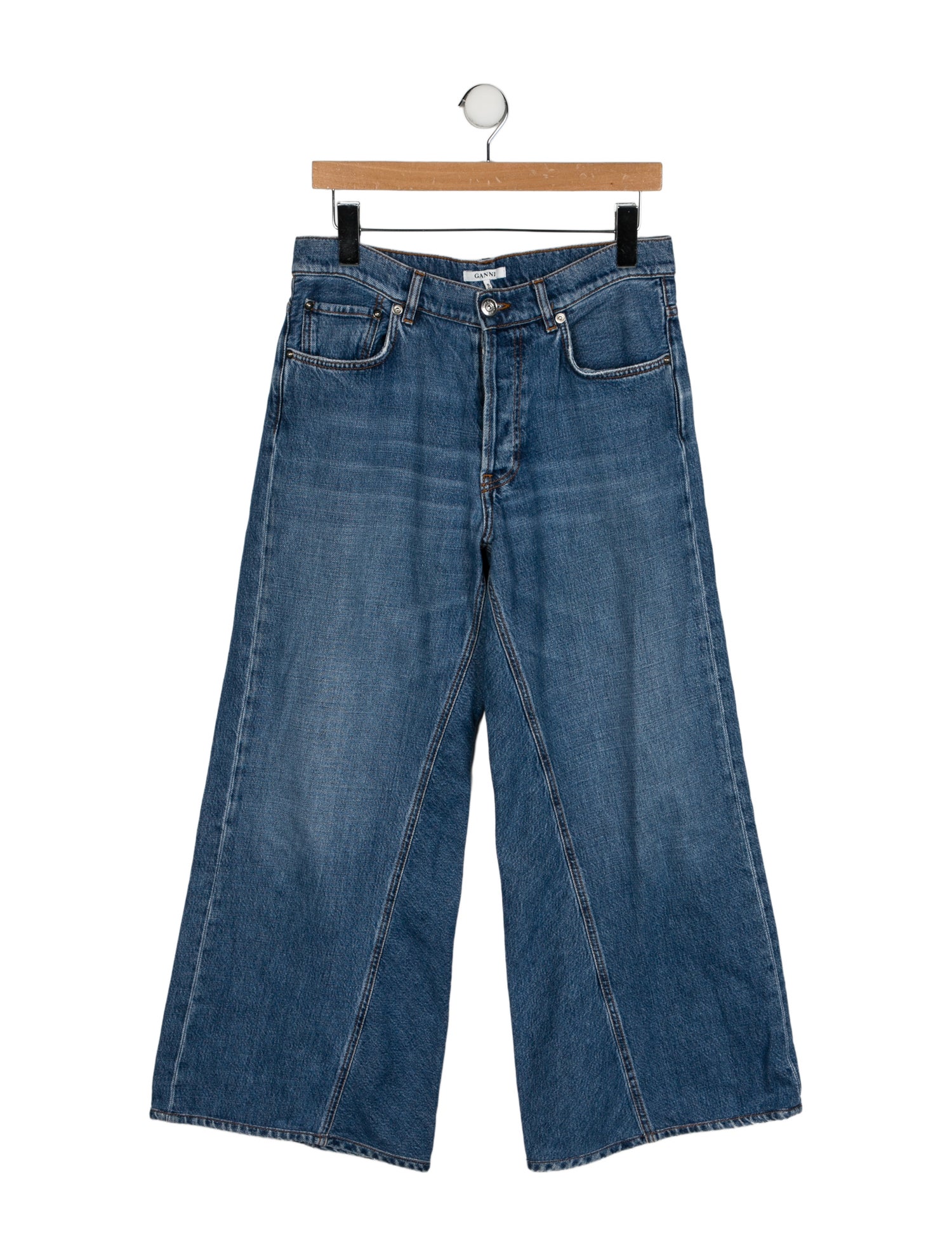 Ganni Mid-Rise Wide Leg Jeans