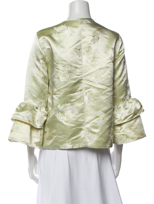 Ganni Crew Neck Three-Quarter Sleeve Blouse