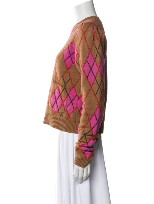 Ganni Wool Plaid Print Sweater