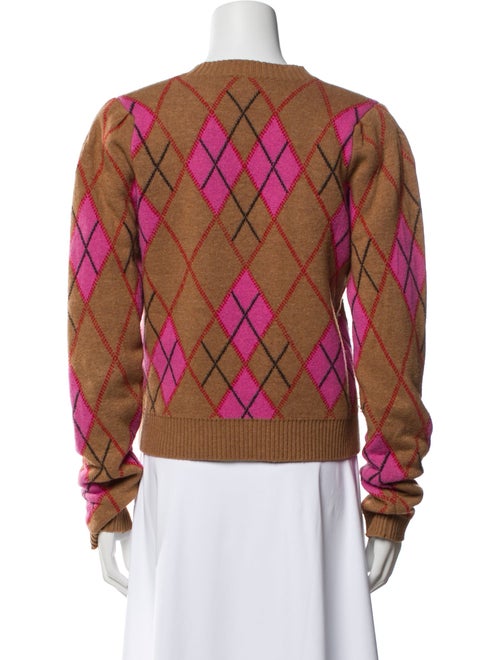 Ganni Wool Plaid Print Sweater