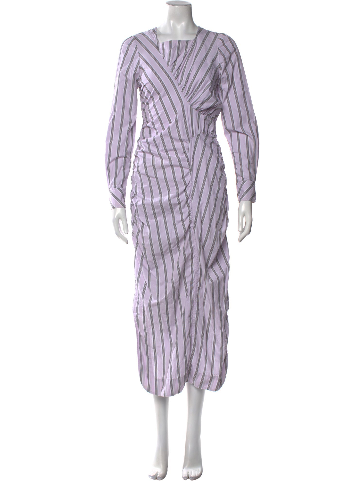 Ganni Striped Long Dress