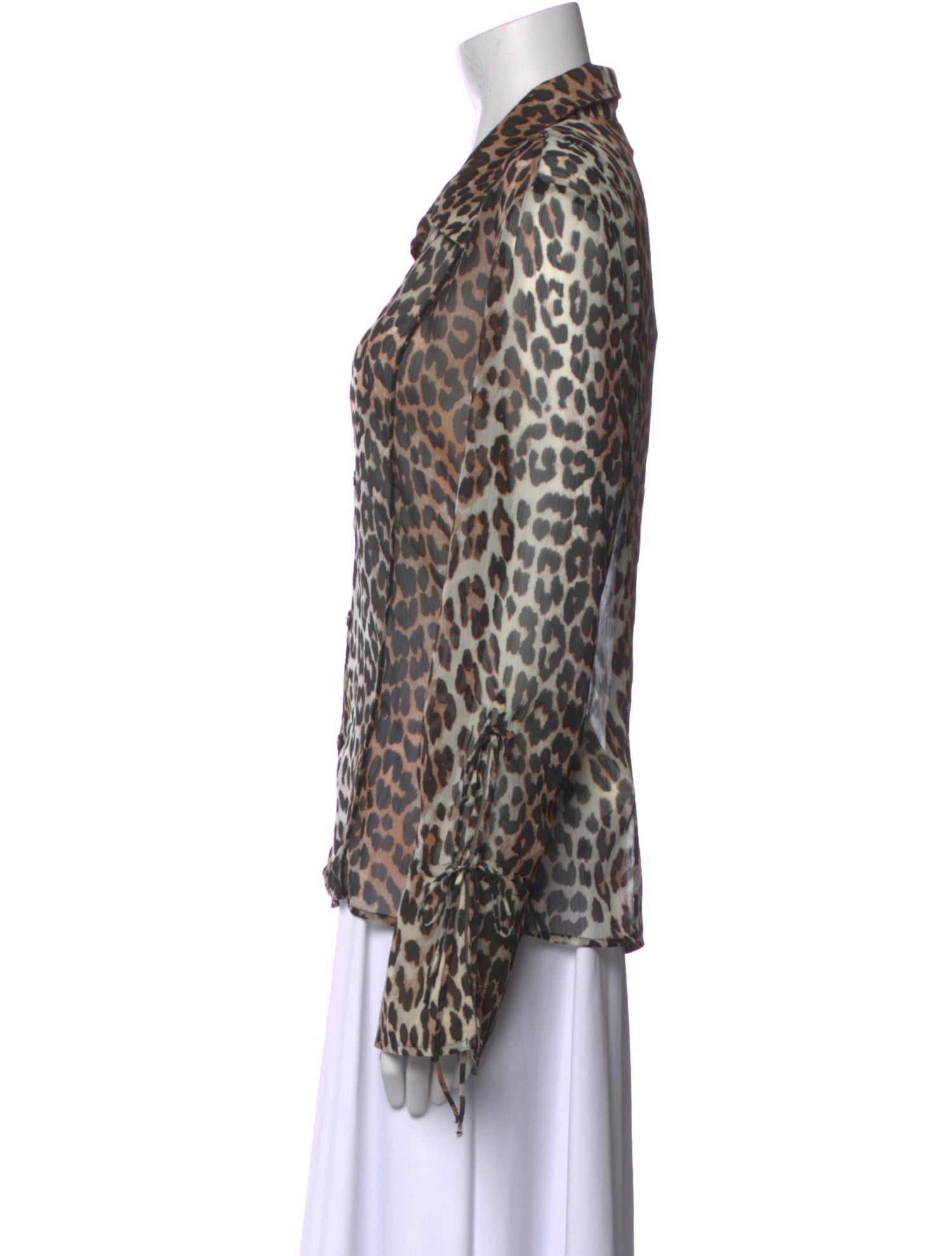 Ganni Animal Print Long Sleeve Blouse w/ Tags
