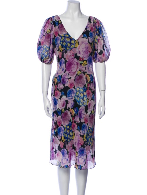 Ganni Floral Print Midi Length Dress