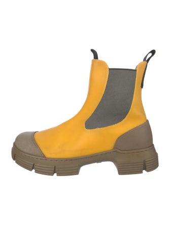 Ganni Rubber Colorblock Pattern Rain Boots