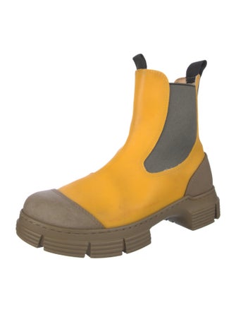 Ganni Rubber Colorblock Pattern Rain Boots