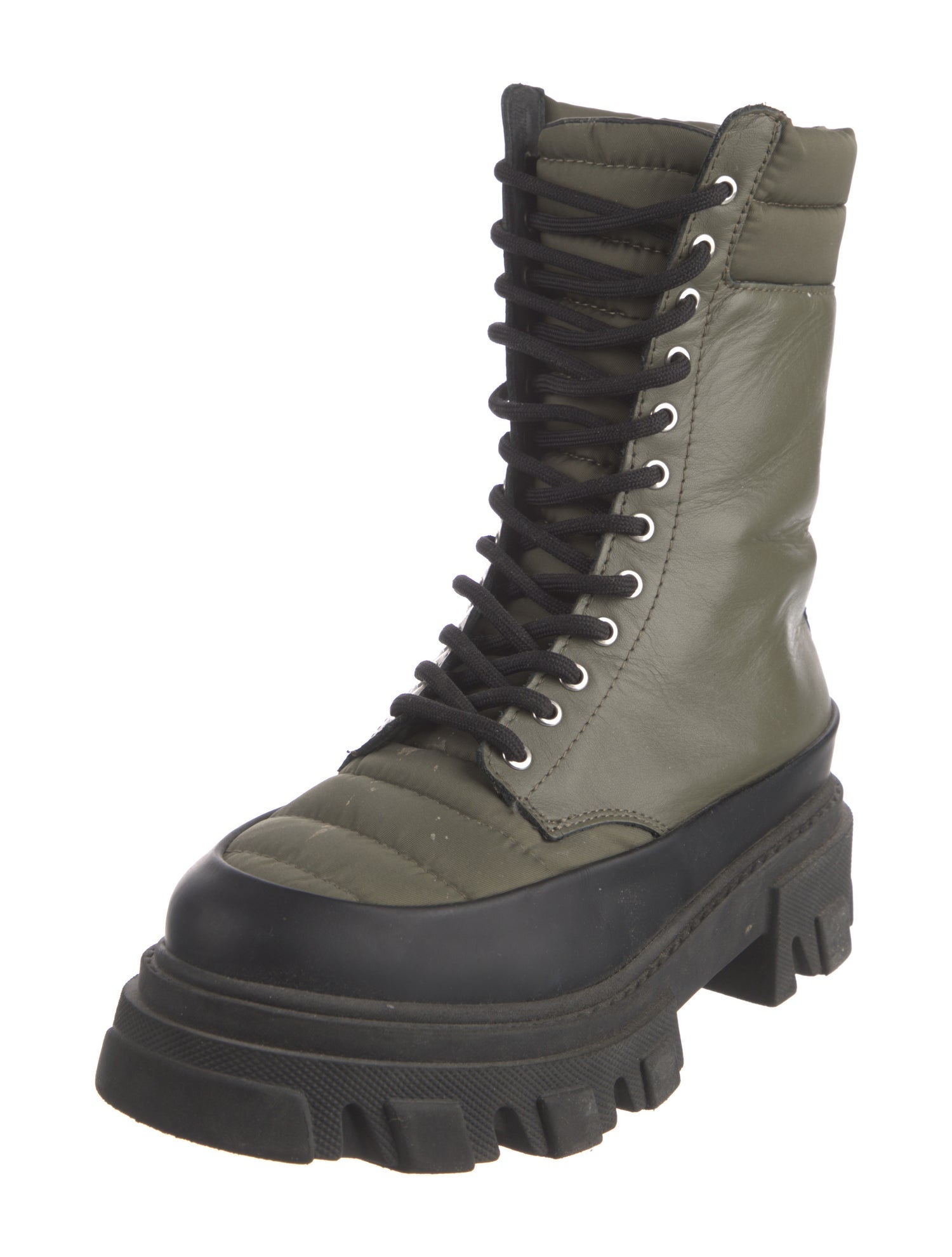 Ganni Leather Combat Boots