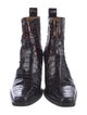 Ganni Crocodile Animal Print Western Boots