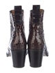 Ganni Crocodile Animal Print Western Boots