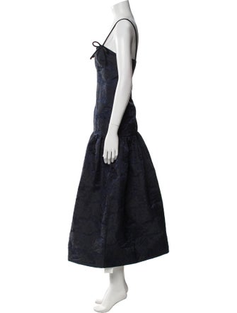 Ganni Square Neckline Long Dress