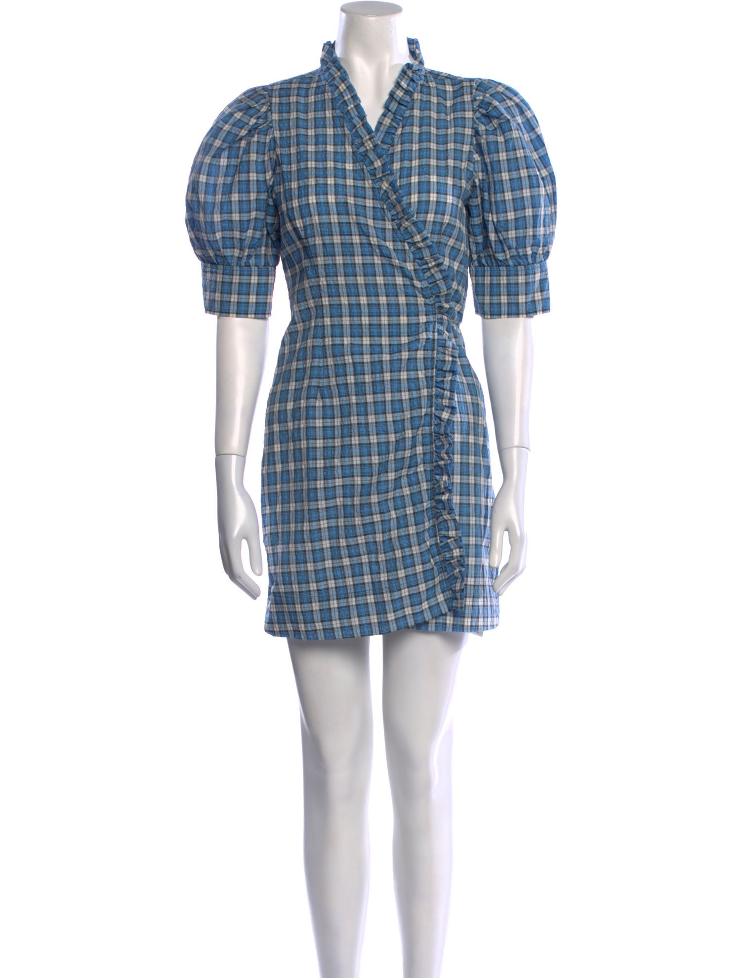 Ganni Plaid Print Mini Dress