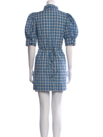 Ganni Plaid Print Mini Dress