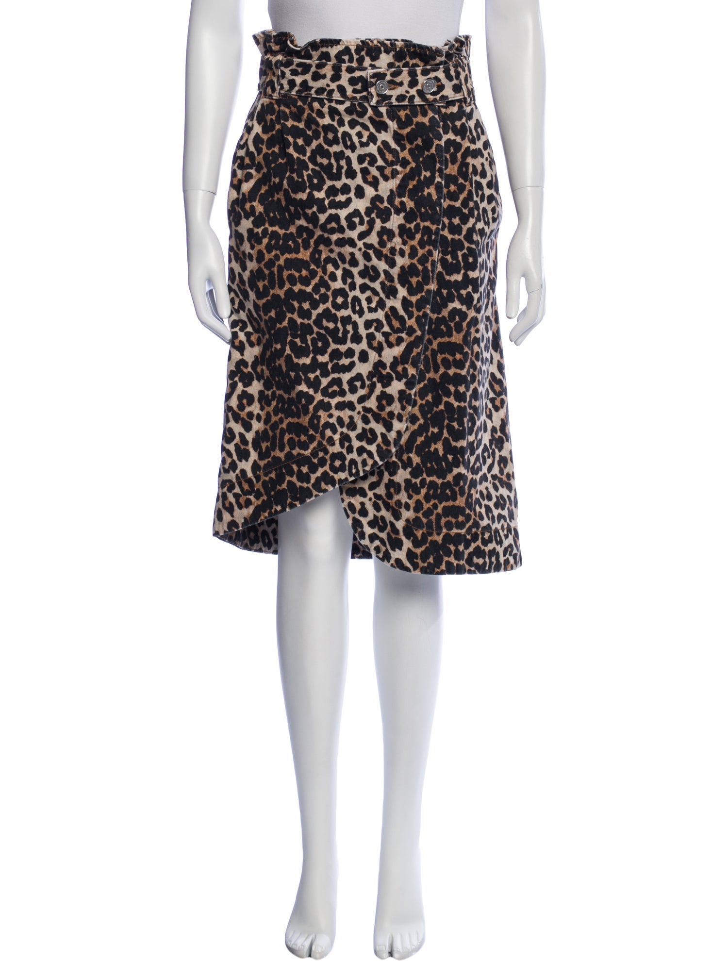 Ganni Animal Print Knee-Length Skirt