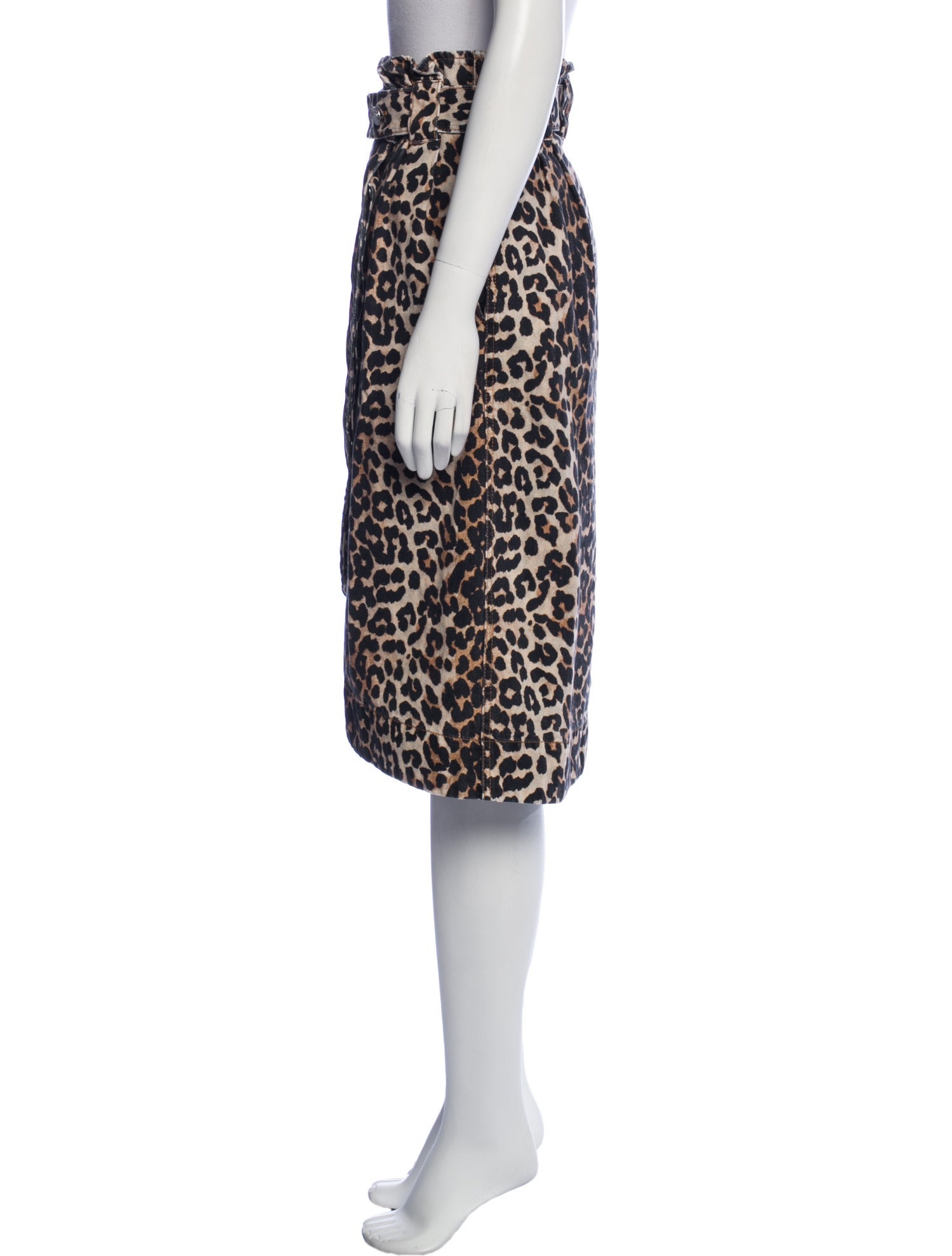 Ganni Animal Print Knee-Length Skirt