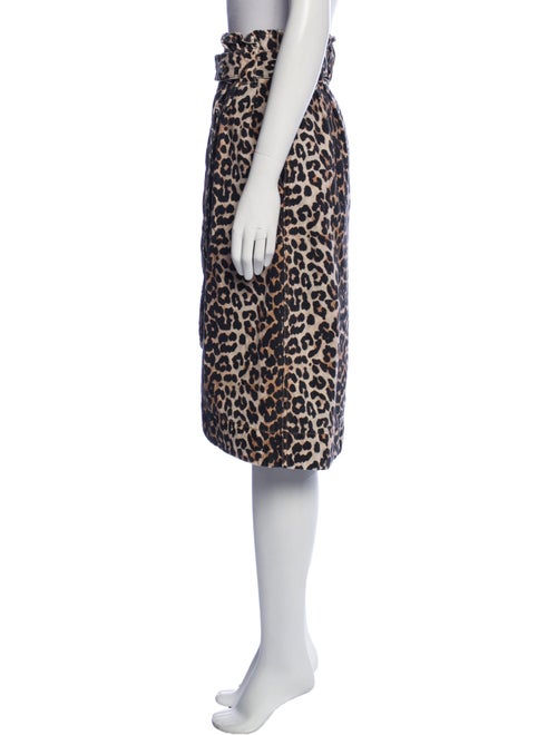 Ganni Animal Print Knee-Length Skirt