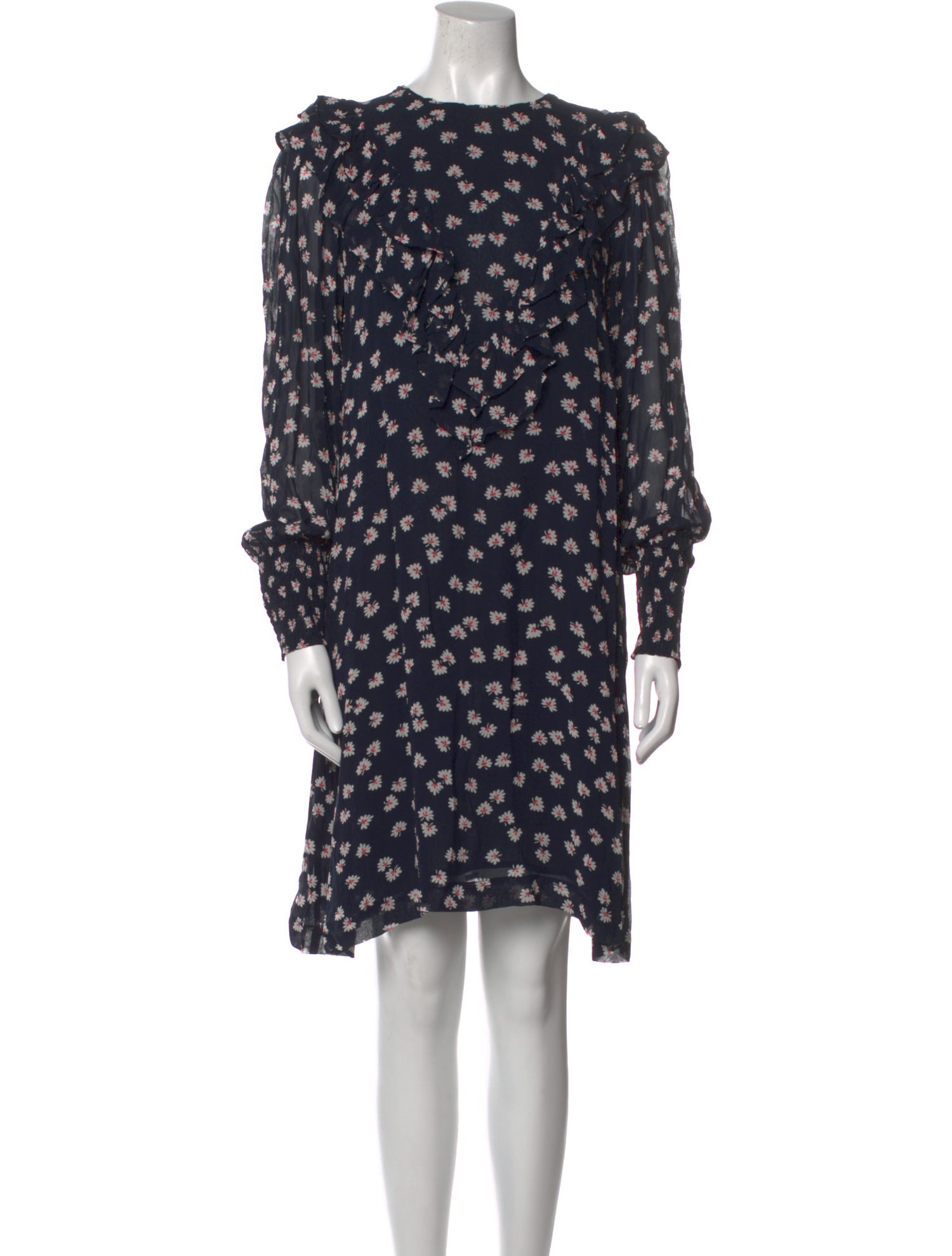 Ganni Floral Print Knee-Length Dress