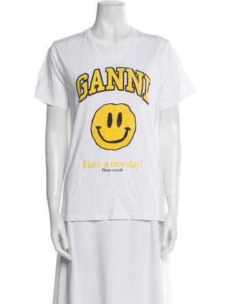 Ganni Graphic Print Crew Neck T-Shirt