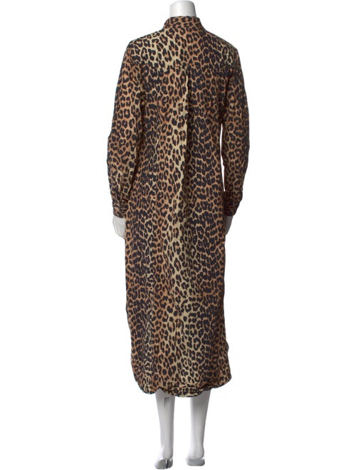 Ganni Animal Print Midi Length Dress