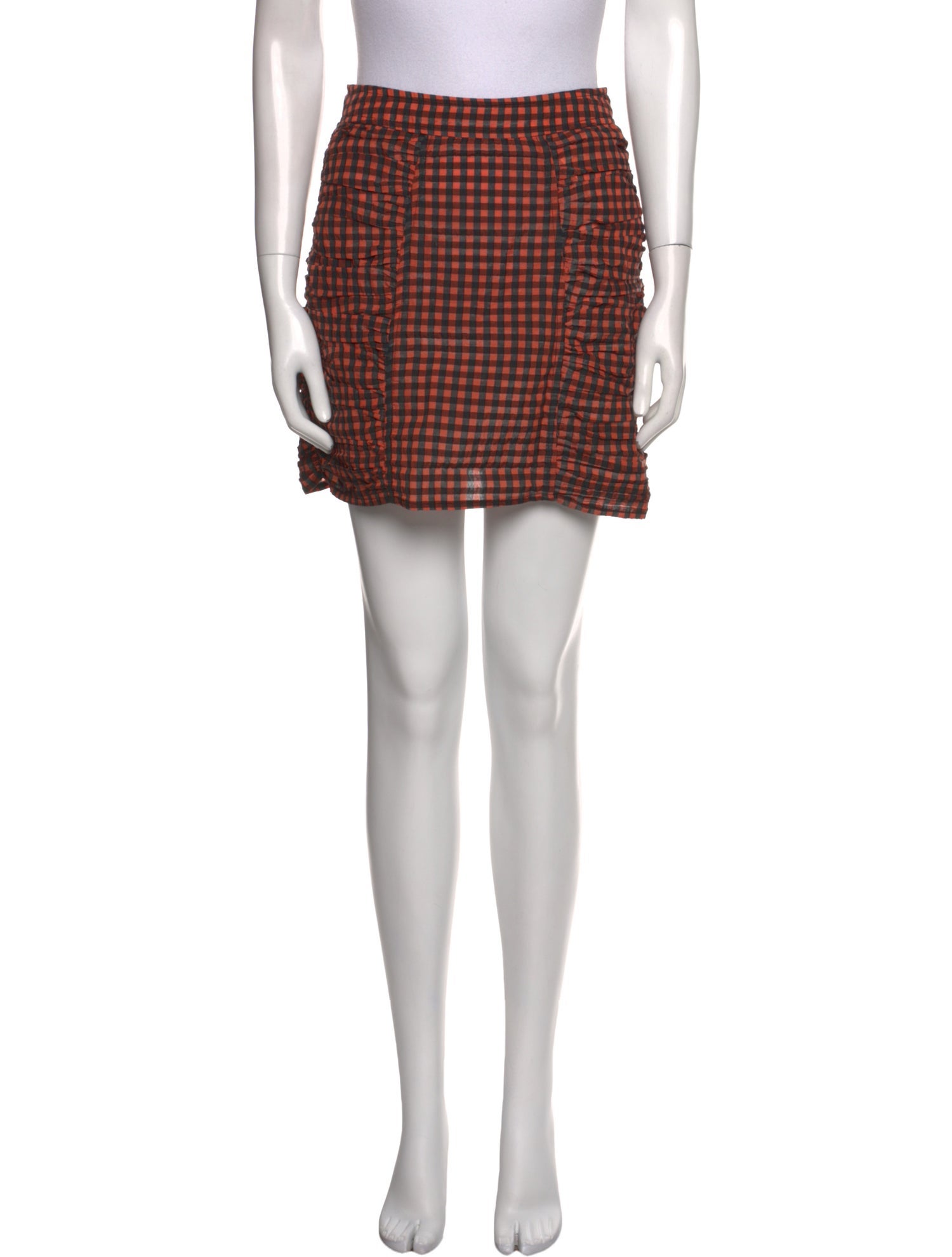 Ganni Plaid Print Mini Skirt