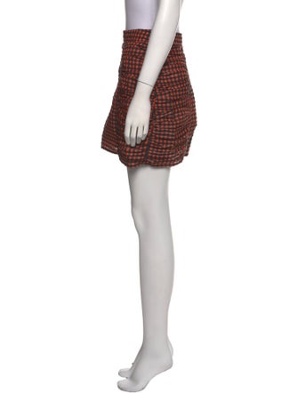 Ganni Plaid Print Mini Skirt