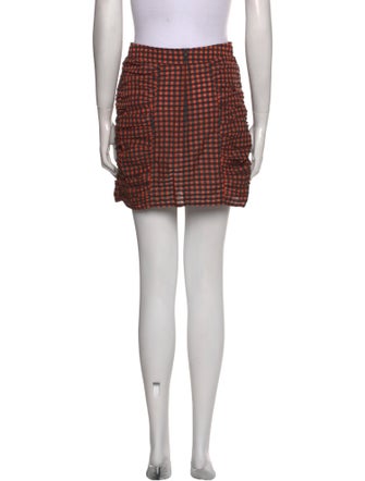 Ganni Plaid Print Mini Skirt