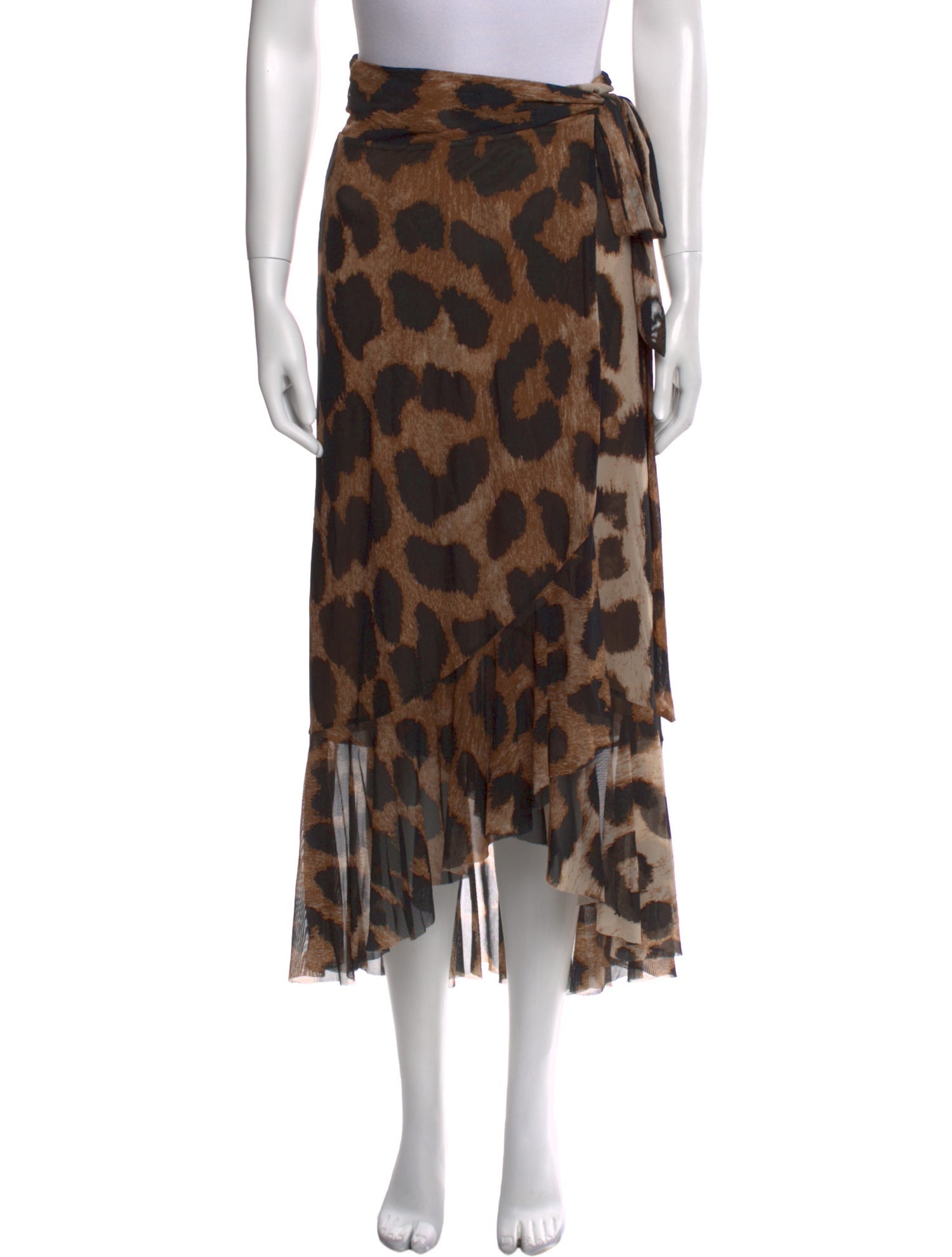 Ganni Animal Print Midi Length Skirt