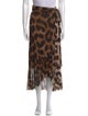 Ganni Animal Print Midi Length Skirt