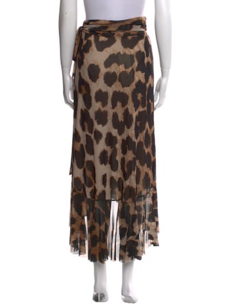 Ganni Animal Print Midi Length Skirt