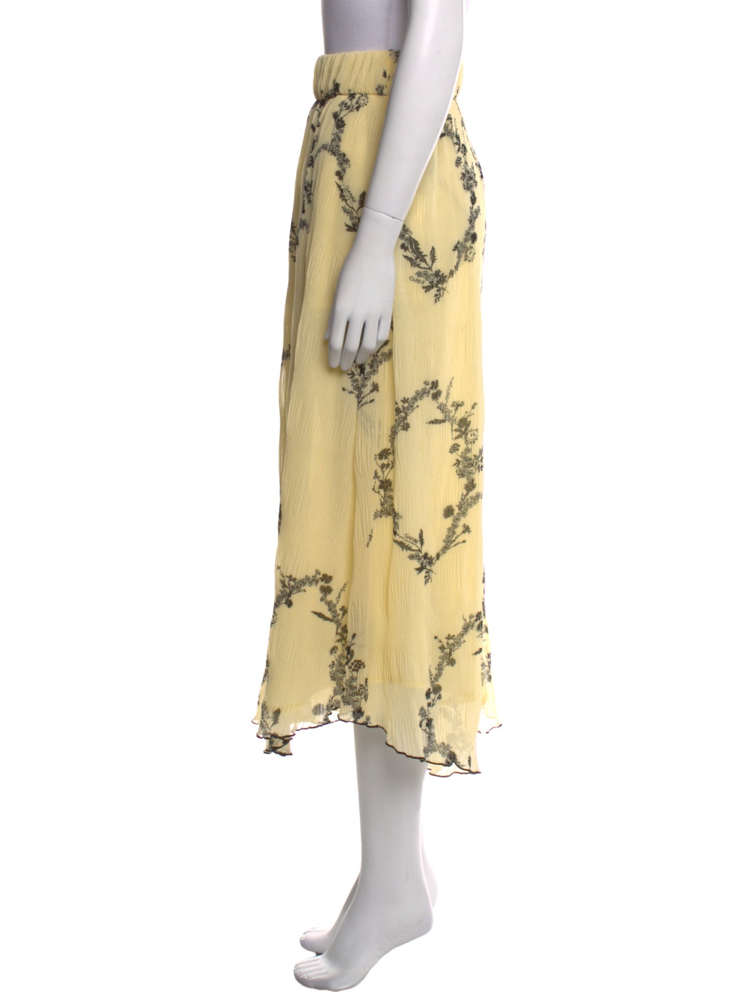 Ganni Floral Print Midi Length Skirt