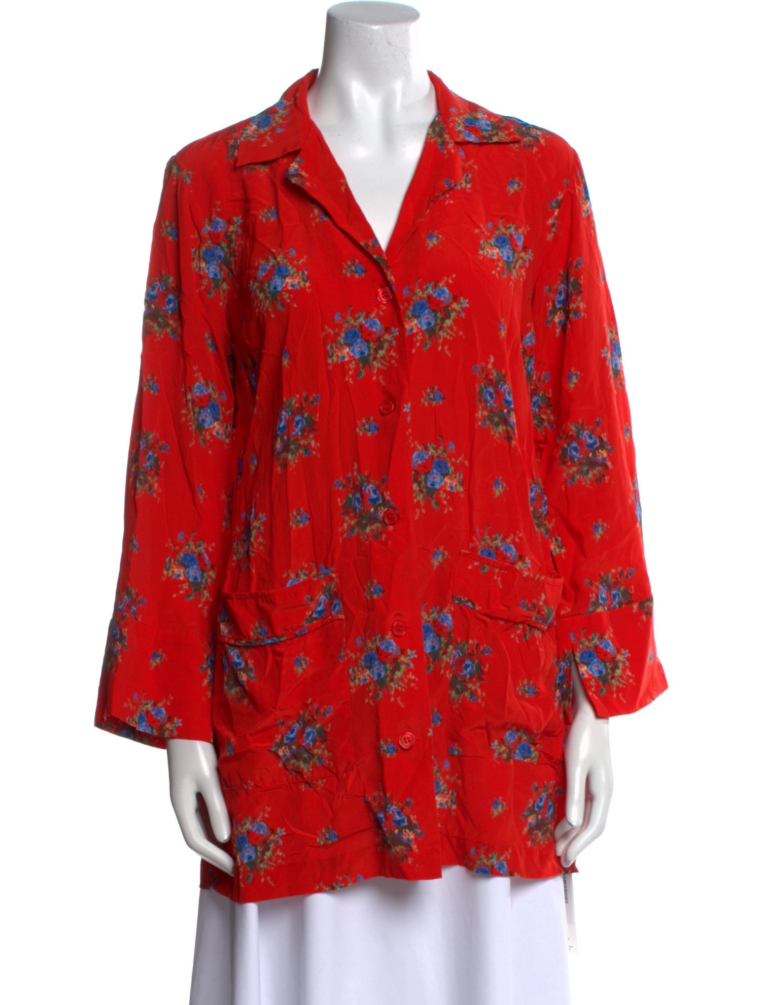 Ganni Silk Floral Print Tunic