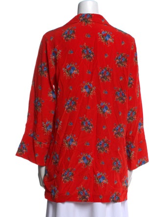 Ganni Silk Floral Print Tunic