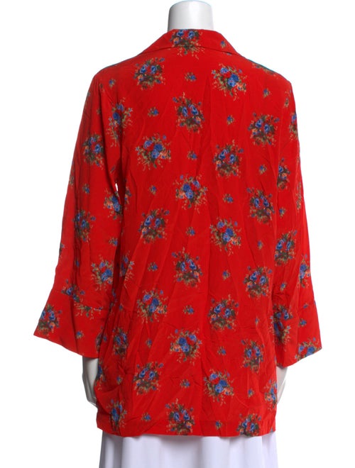 Ganni Silk Floral Print Tunic