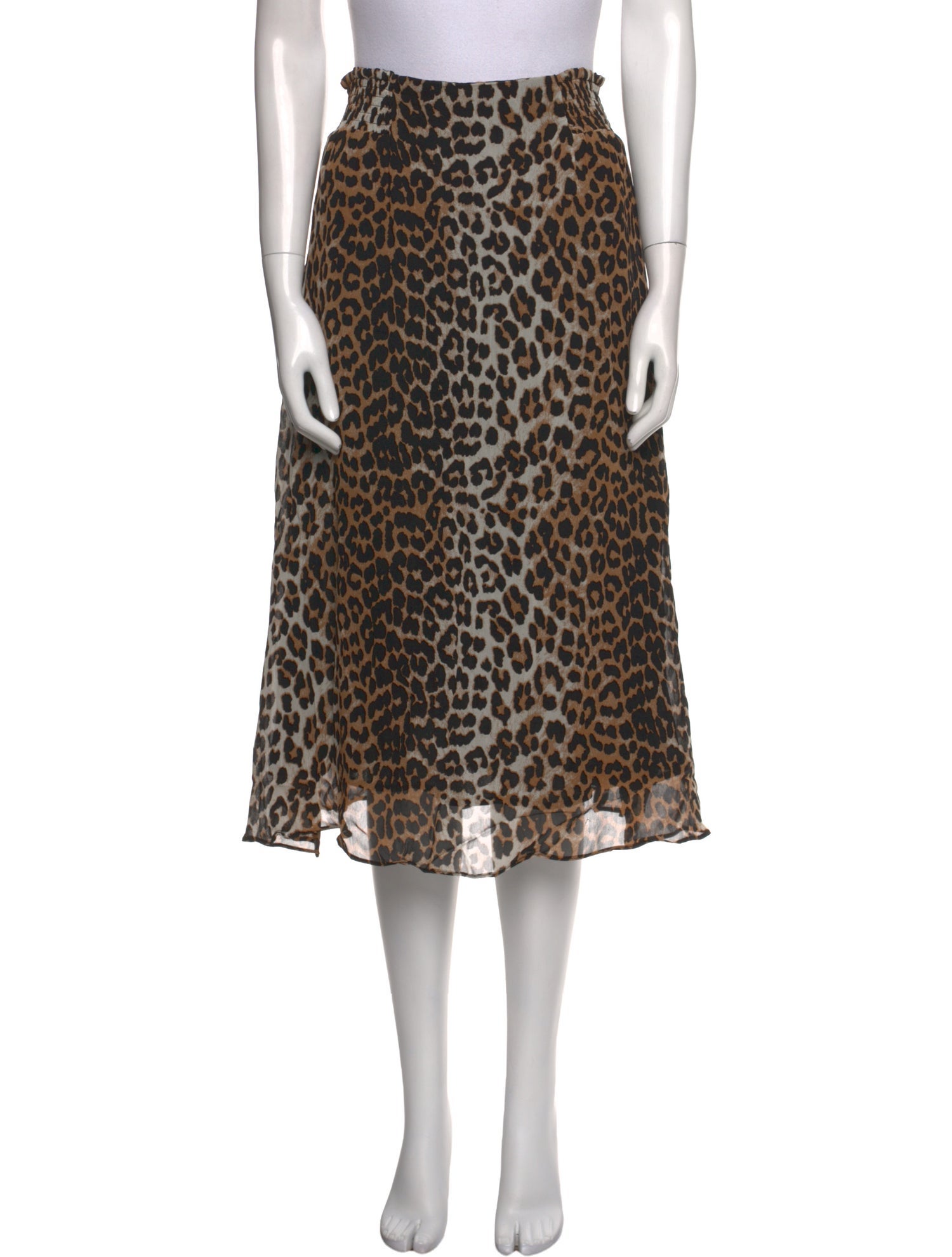Ganni Animal Print Midi Length Skirt w/ Tags